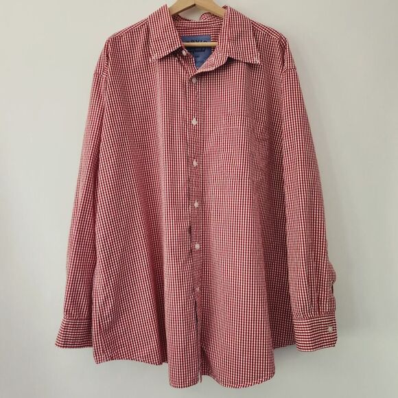 Orvis Surfwashed red gingham checker plaid long sleeve shirt mens size XXL‎ - Picture 1 of 5